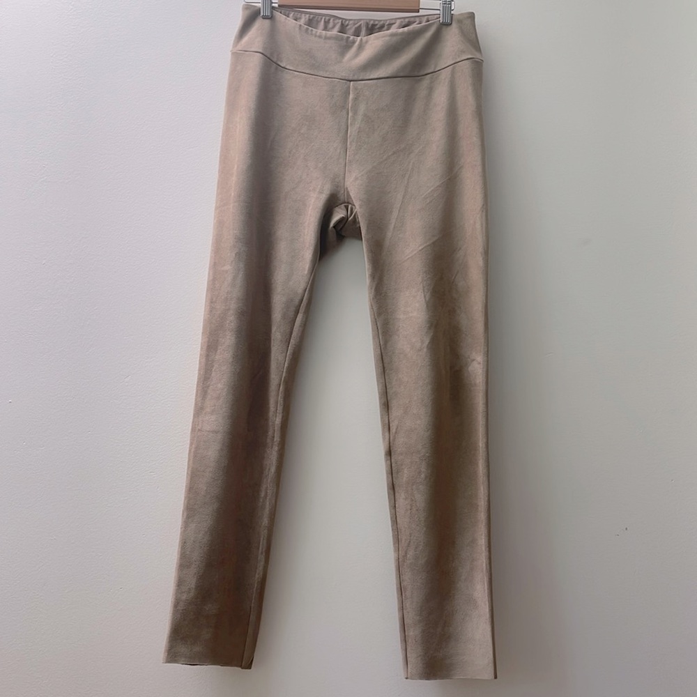 Taupe Faux Suede Leggings